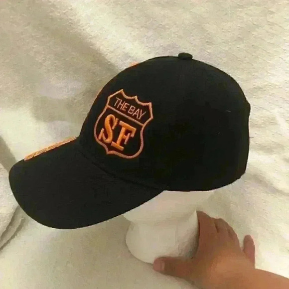 San Francisco baseball Cap Orange and Black Embroidered Adjustable - Picture 2 of 7